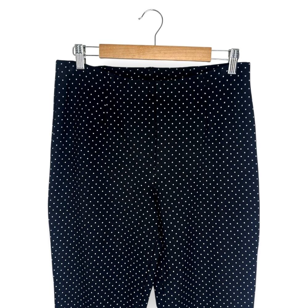 J. Jill Women's Slim Leg Ponte Knit Pants Size MT Black Polka Dot Stretch Pant - Picture 4 of 9